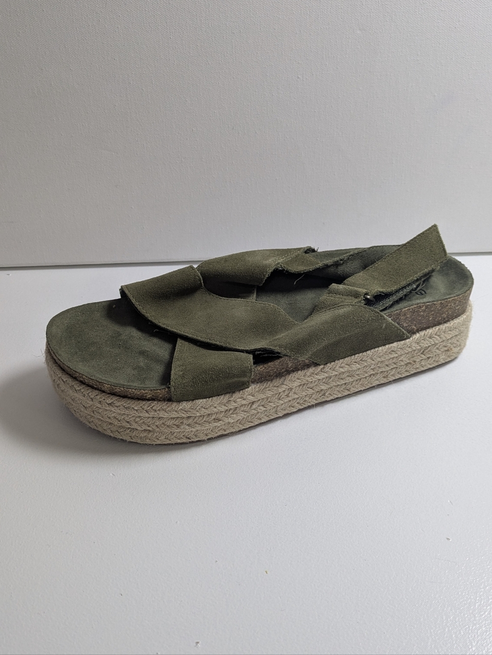 Mango Olive Green Platform Espadrille Sandals